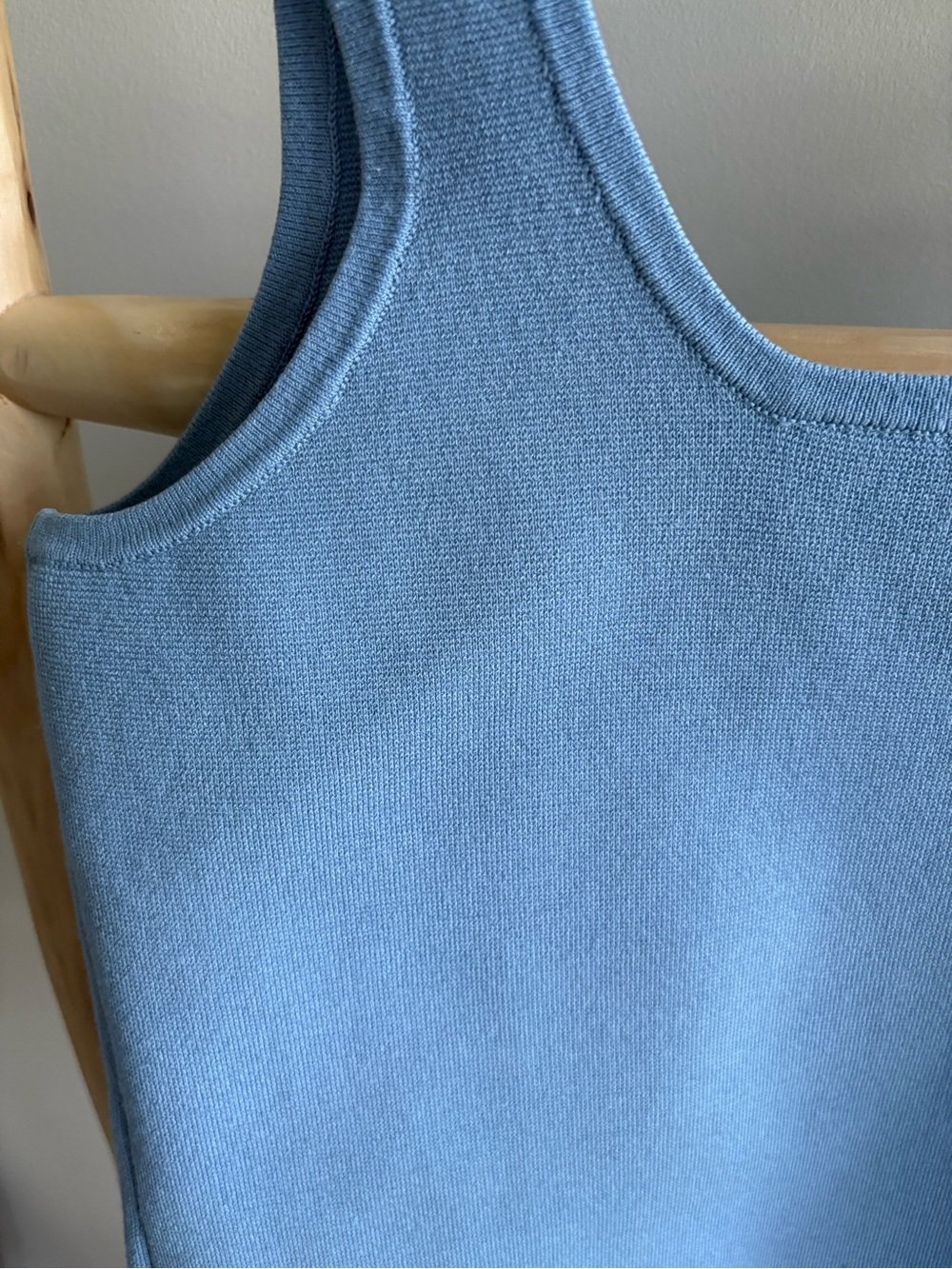 Express Square Neck Knit Tank Top in Sky Blue - Picture 4 of 4